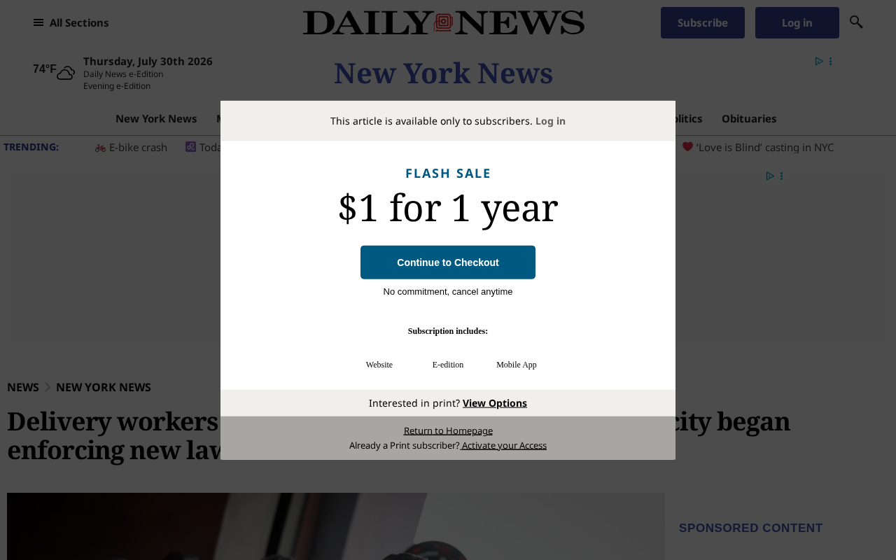 New York Delivery Regulations Prove Effective: Riders See $104 Million Surge in Tip Income