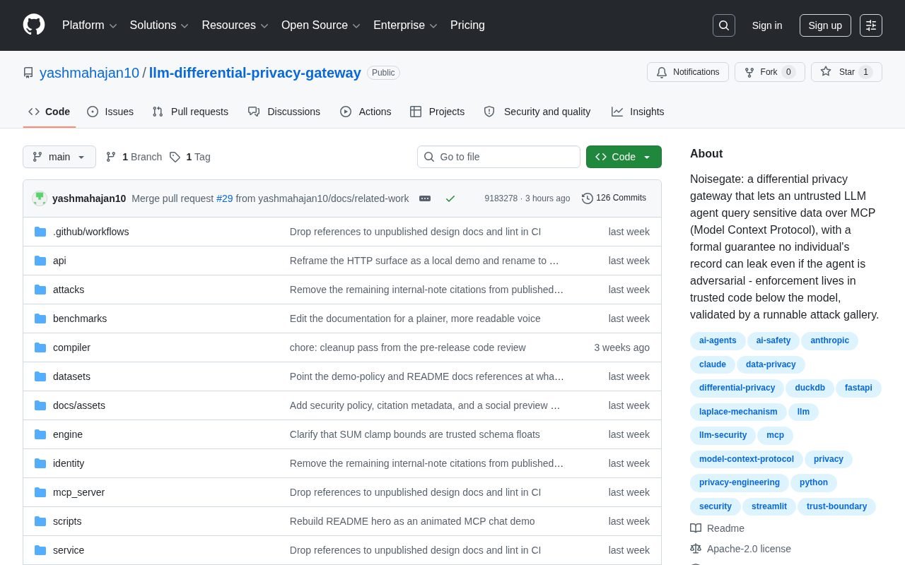 Noisegate: Adding Differential Privacy Guardrails for Untrusted AI Agents
