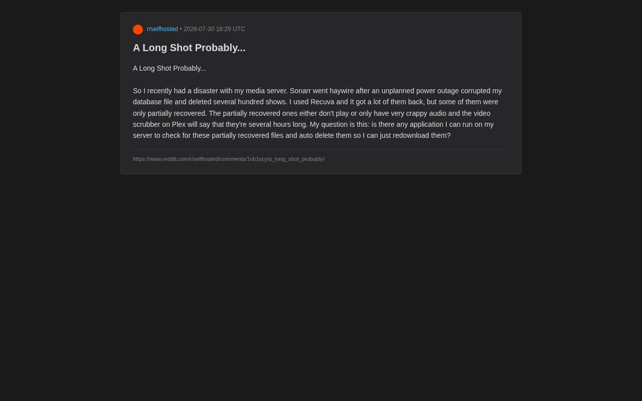 Automated Cleanup of Corrupted Media Server Files: FFmpeg Detection with Sonarr Integration