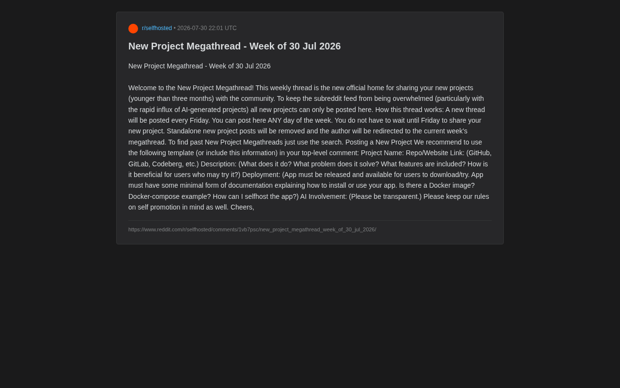开源社区应对AI项目泛滥:Megathread集中帖机制解析