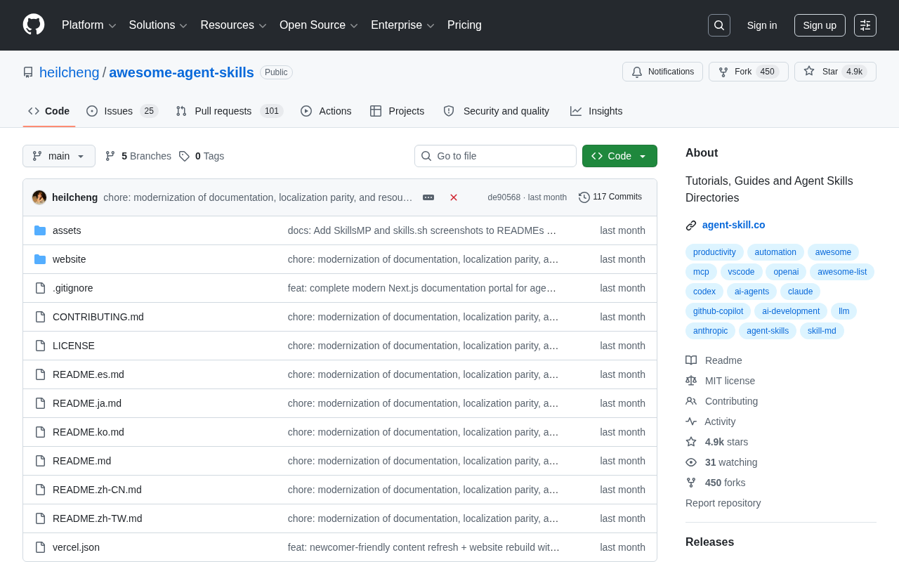 awesome-agent-skills: The Ultimate Resource Collection for AI Agent Skill Development