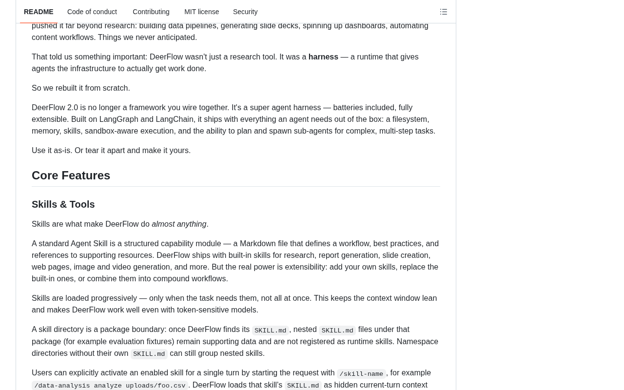 github source: bytedance/deer-flow: An open-source long-horizon SuperAgent harness that researches, codes, and crea