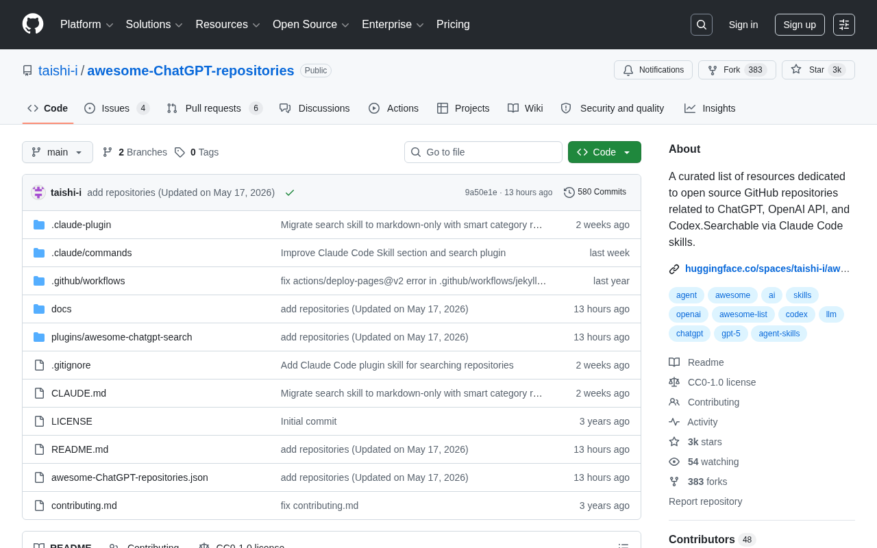 awesome-ChatGPT-repositories:ChatGPT开源资源大全