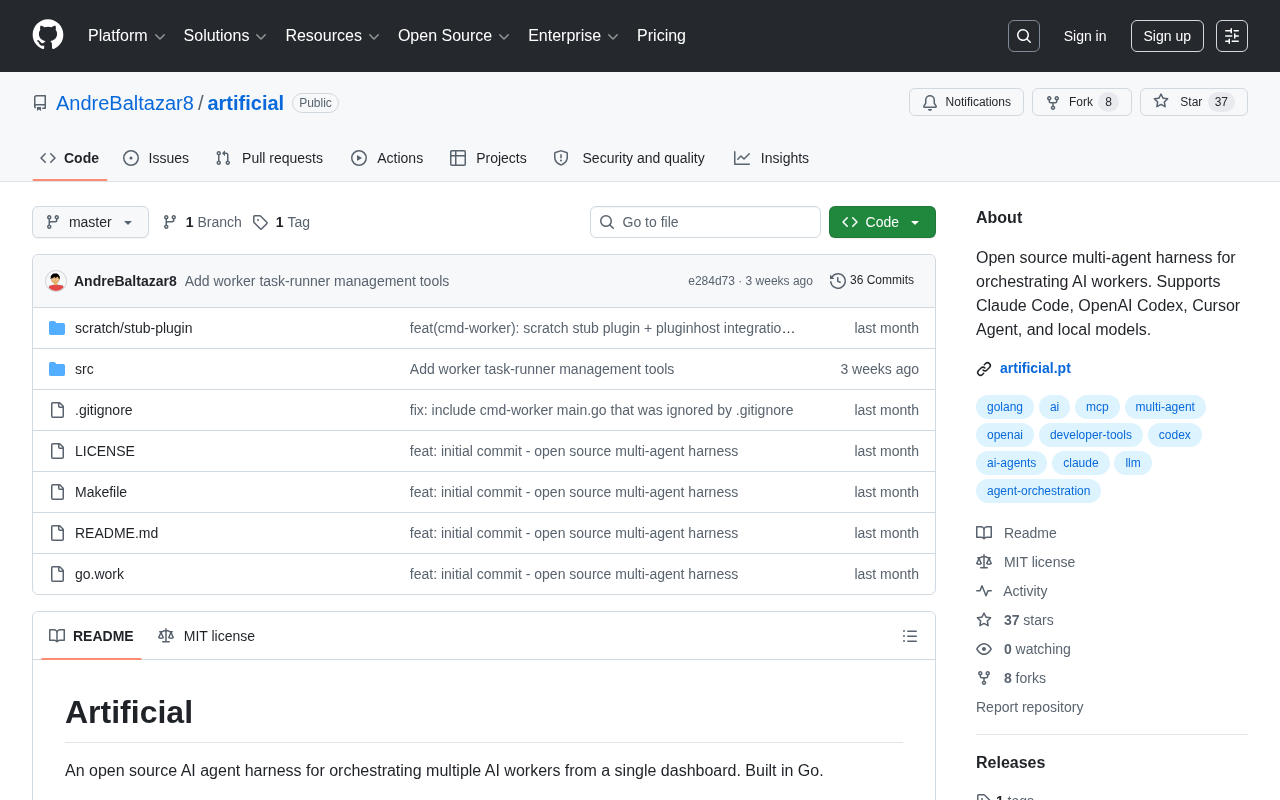 Artificial: A Go-Based Framework for Orchestrating Claude Code and Multiple AI Coding Assistants