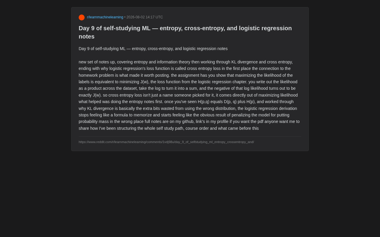 从熵到交叉熵:逻辑回归损失函数的信息论推导
