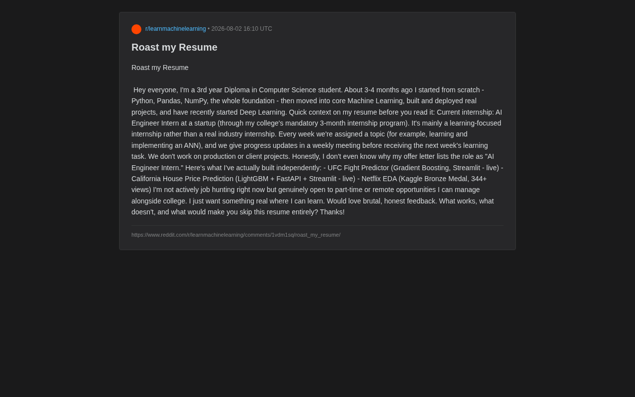 From Zero to AI Engineer: A Real Growth Path from a Student's Resume
