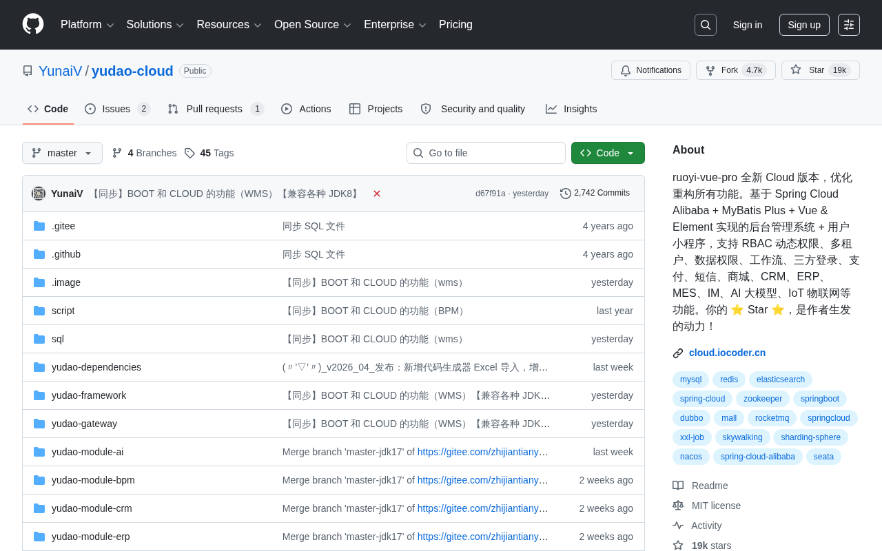 Yudao Cloud: An Enterprise-Grade Microservices Development Platform Based on Spring Cloud Alibaba