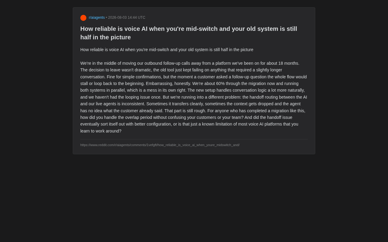 Voice AI Migration Pitfall Guide: Handoff Failures and Solutions During Parallel Operation