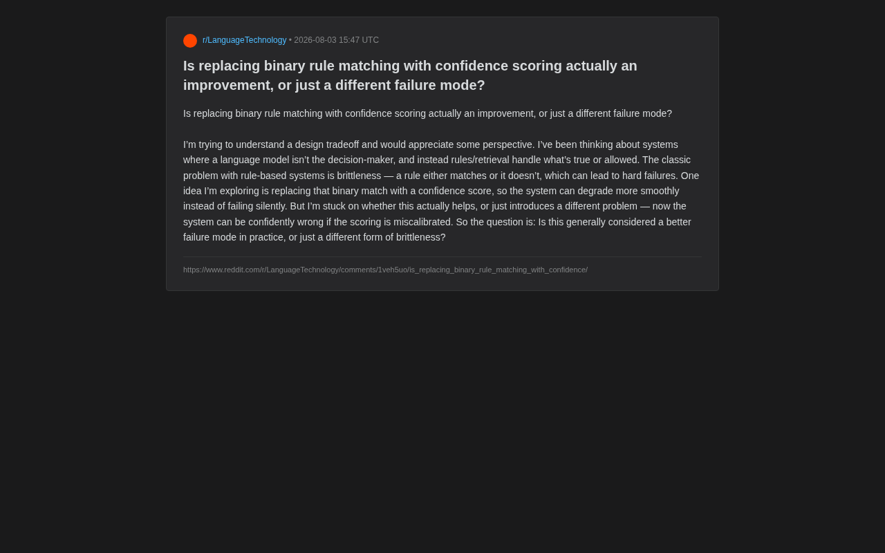 Confidence Scoring vs. Binary Rule Matching: How Should AI Systems Choose?