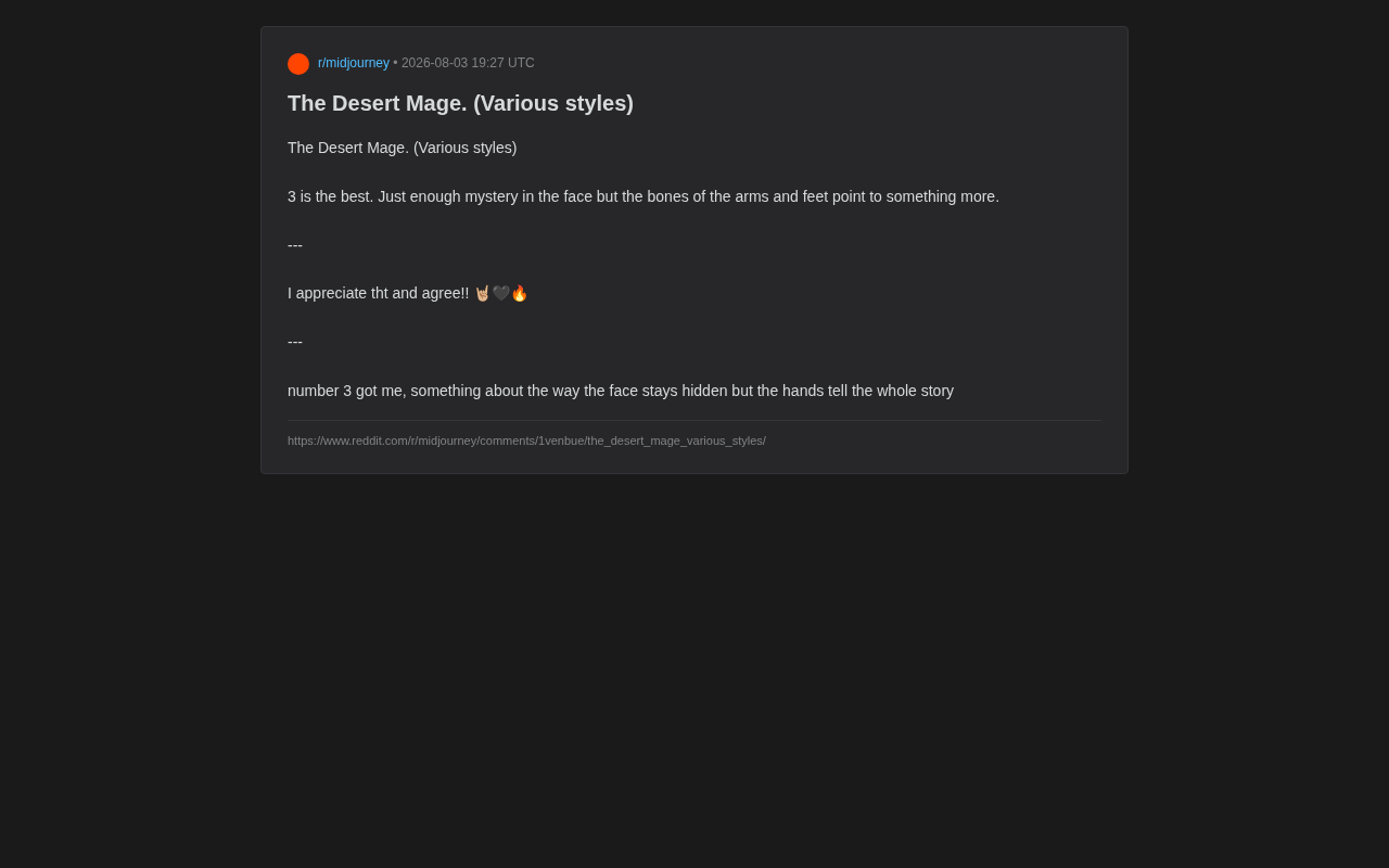 AI Art Same-Character Multi-Style Experiment: Why Version #3 of the Desert Mage Was Most Popular