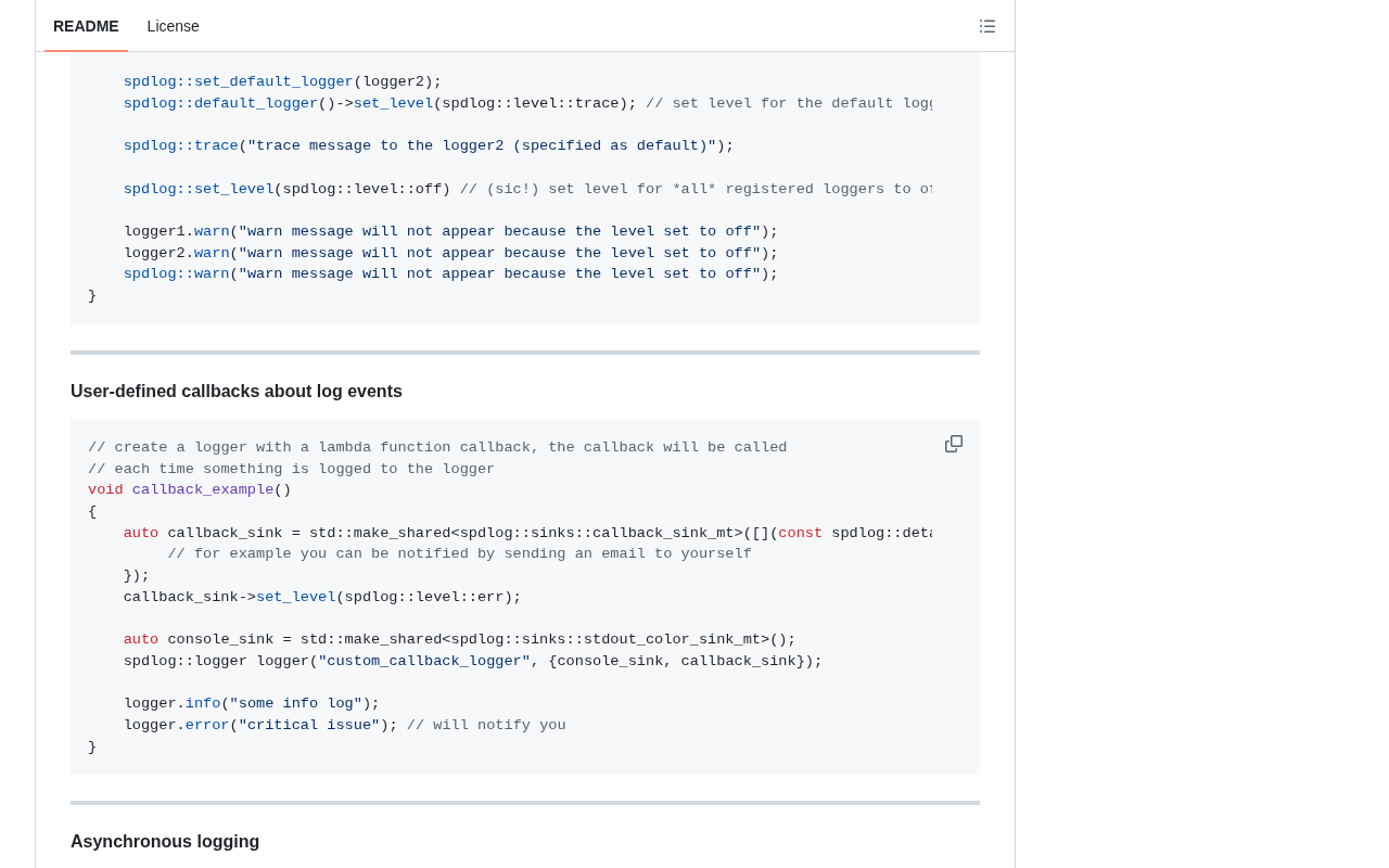 github source: gabime/spdlog