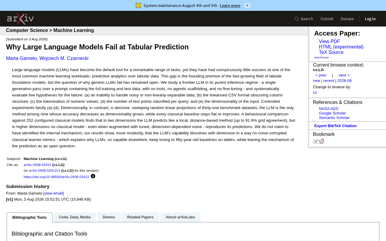 Why Large Language Models Fail at Tabular Prediction Compared to XGBoost