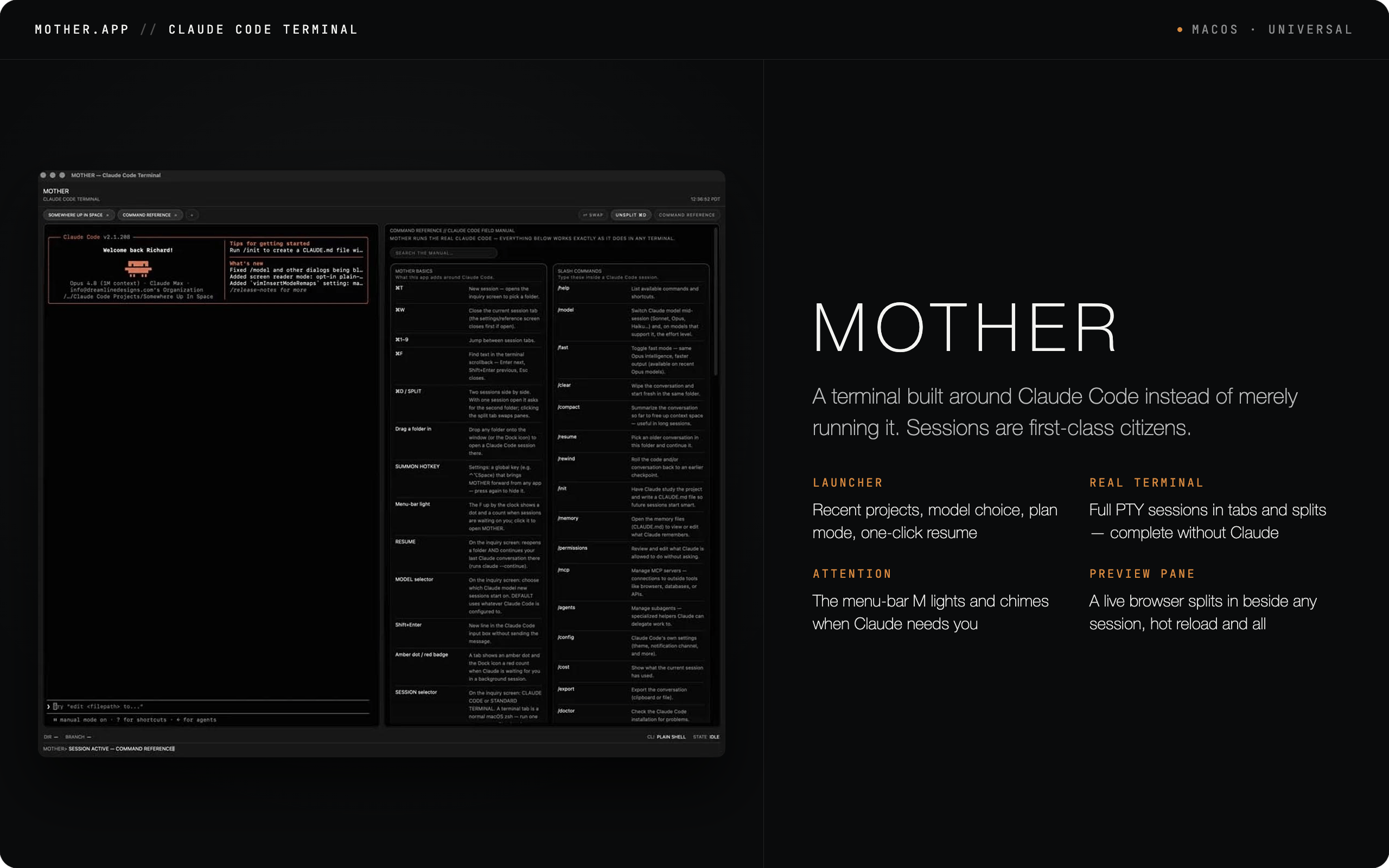 MOTHER: A Native macOS Terminal App Built Specifically for Claude Code