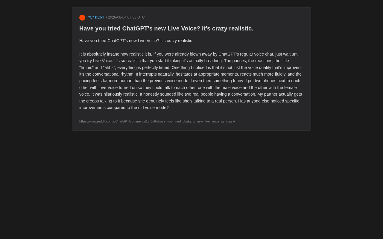 How Realistic Is ChatGPT's Live Voice Feature? Its Human-Like Quality Is Downright Unsettling