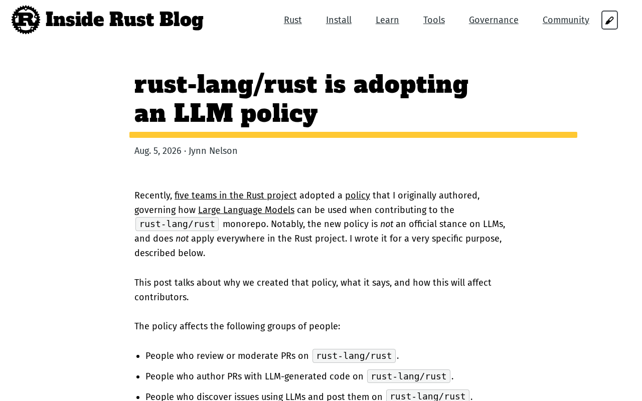 Rust官方规范AI代码贡献:LLM使用政策解读