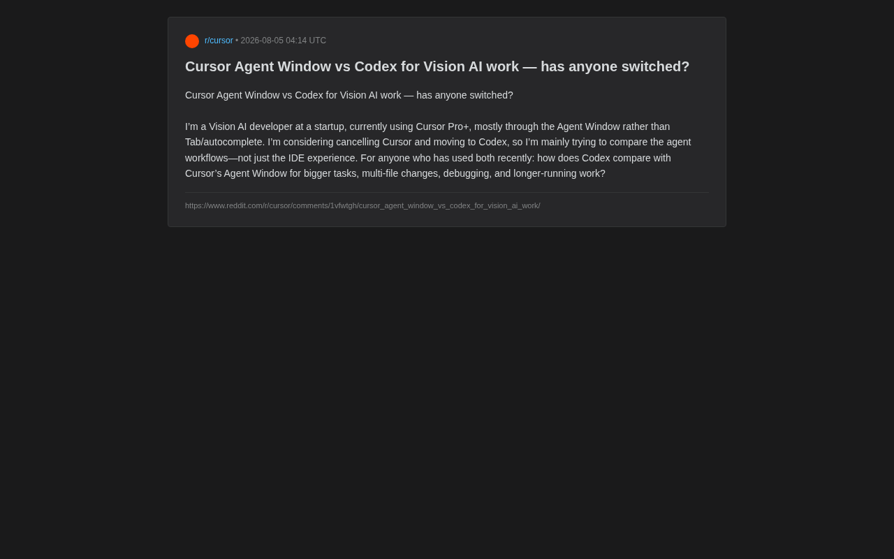 Cursor Agent vs Codex: Which Should Visual AI Developers Choose?