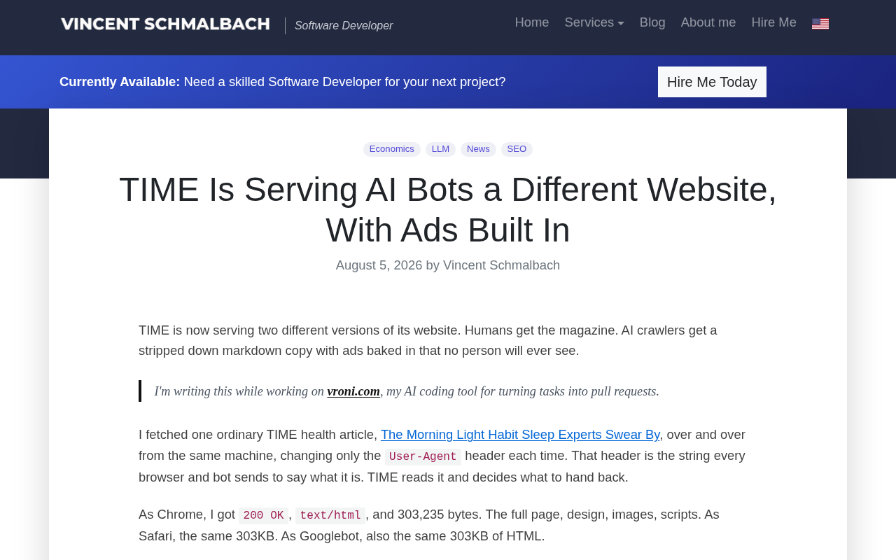 TIME Feeds AI Crawlers Exclusive Web Pages with Embedded Ads: A New Monetization Strategy for Media