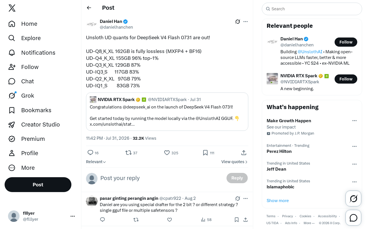 Unsloth发布DeepSeek V4 Flash量化版:162GB实现无损运行