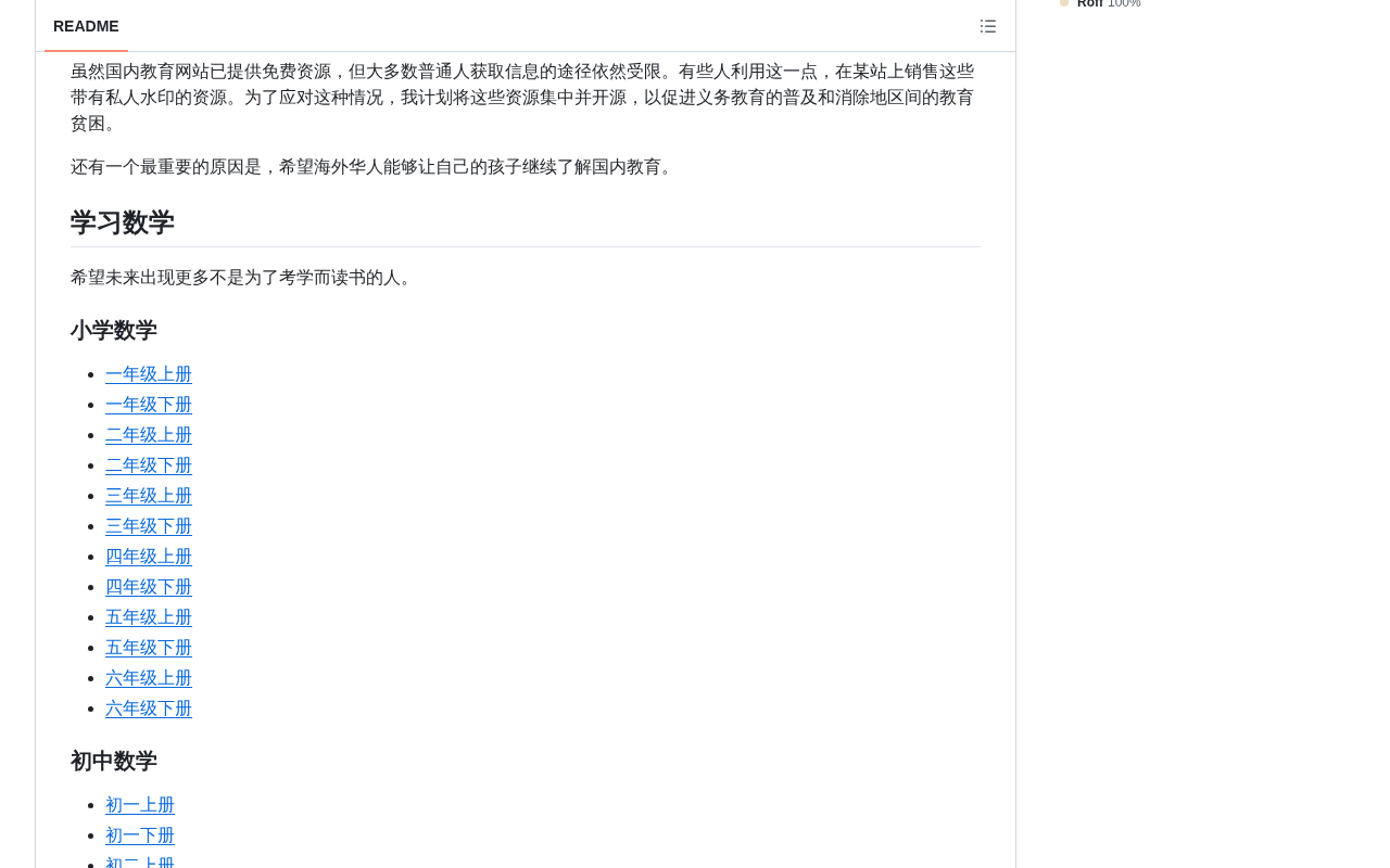 github source: TapXWorld/ChinaTextbook: 所有小初高、大学PDF教材。