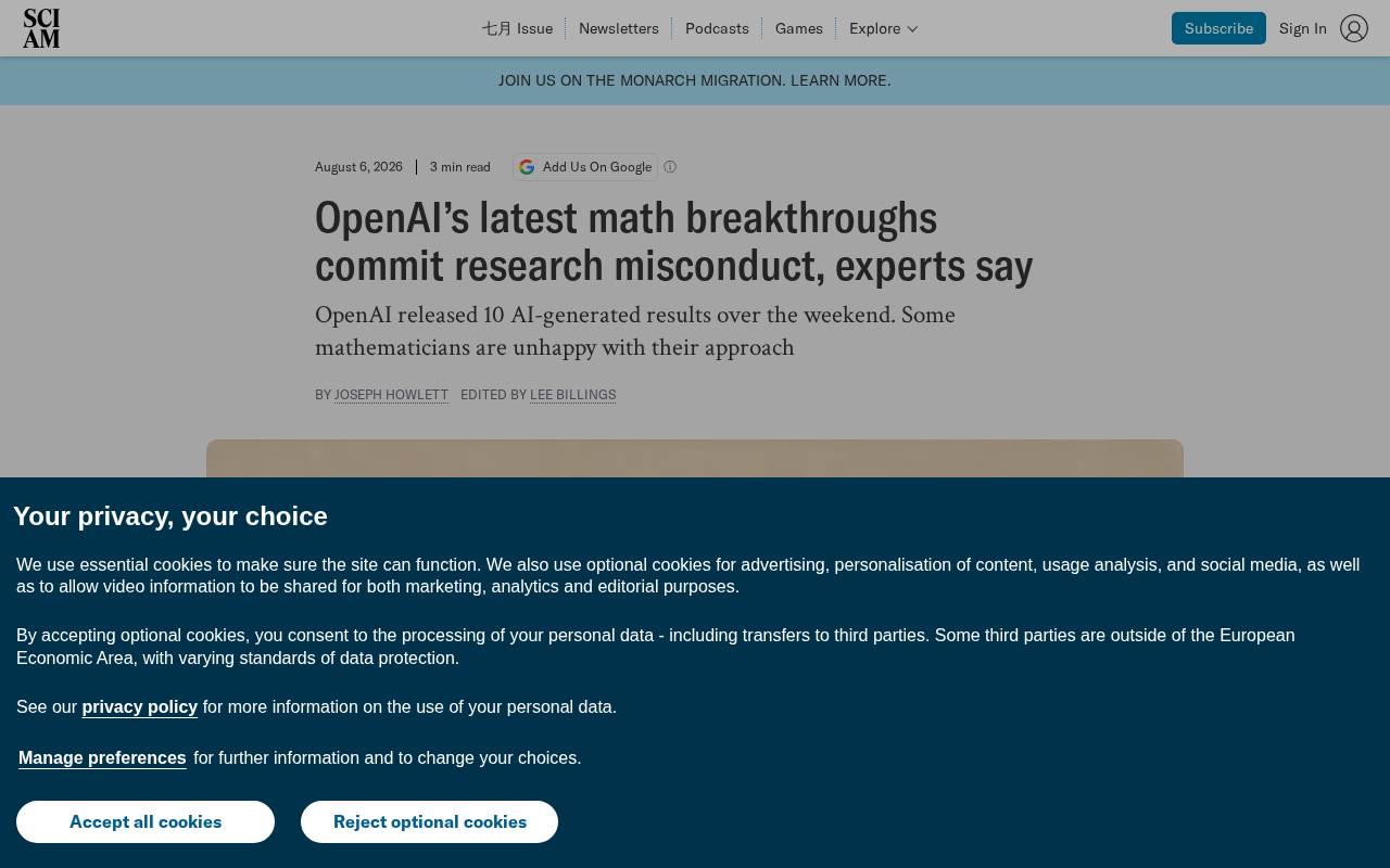 OpenAI's Math Breakthrough Claims Spark Controversy: Experts Allege Research Misconduct