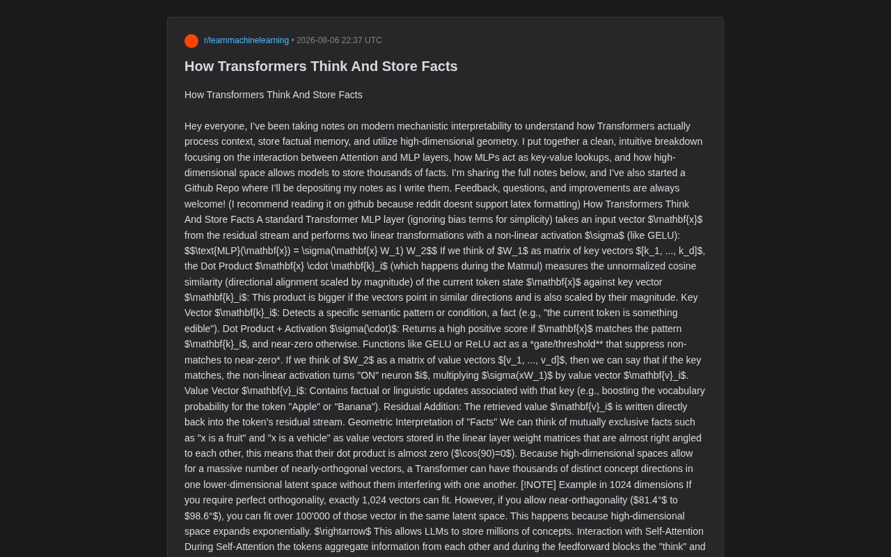 How Transformers Think and Store Facts: A Detailed Guide to Mechanistic Interpretability