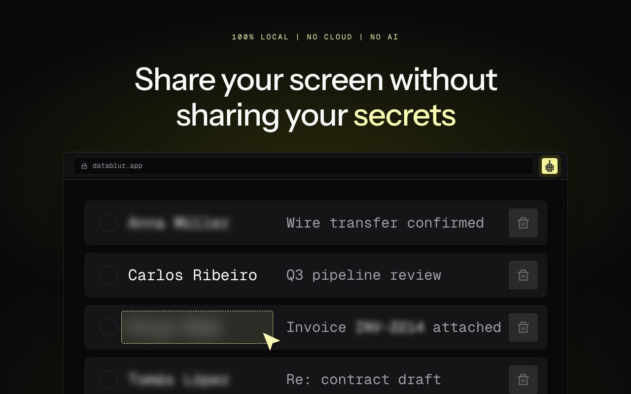 DataBlur: A Local Privacy Protection Tool That Blurs Sensitive Screen Data in Real Time