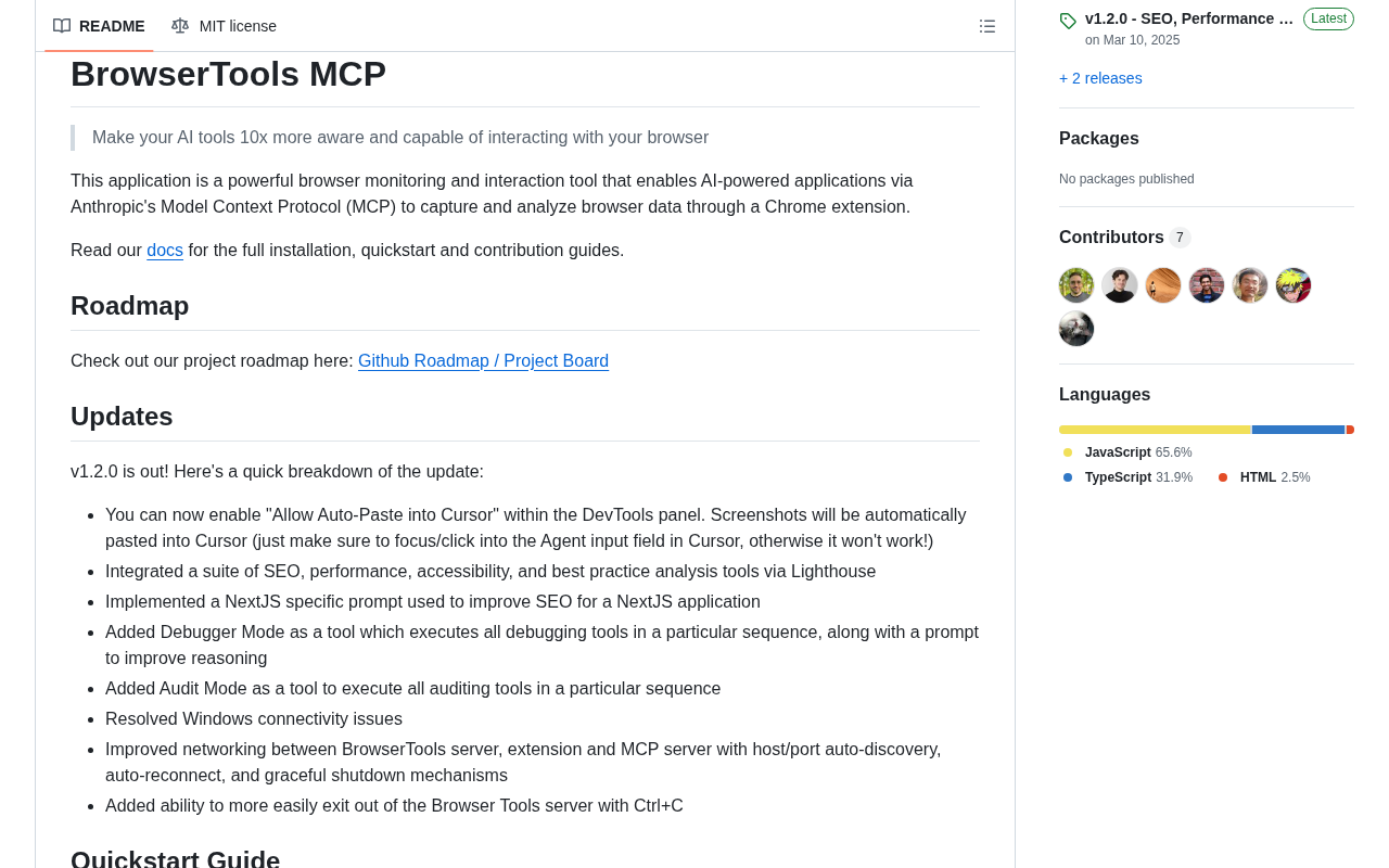 github source: AgentDeskAI/browser-tools-mcp: Monitor browser logs directly from Cursor and other MCP compatible ID