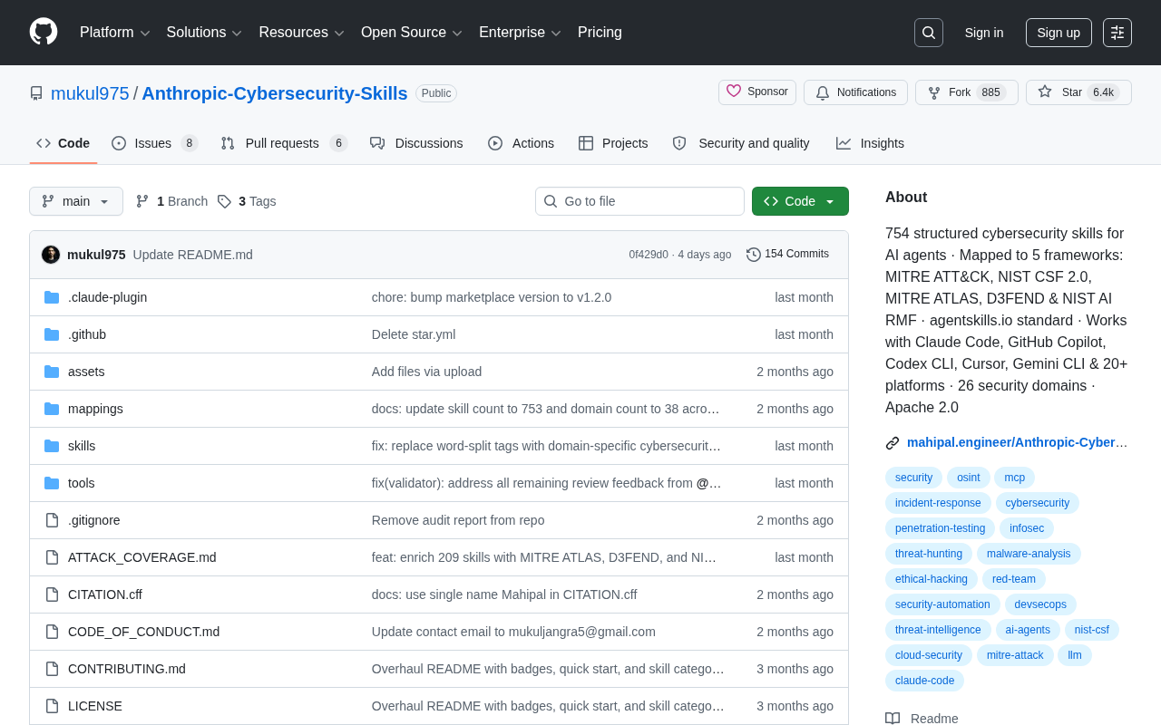 754 Cybersecurity Skills Library: An Analysis of the Open-Source AI Agent Security Capability Map