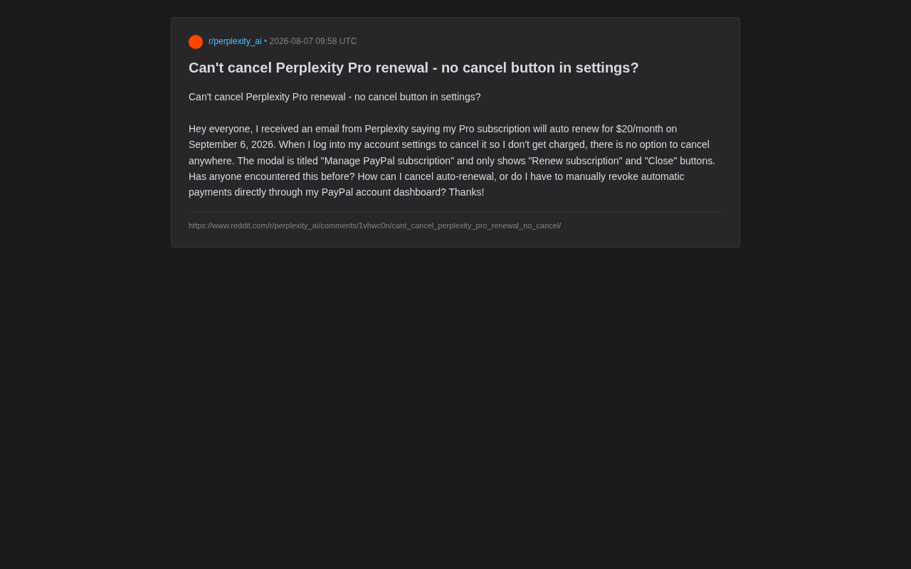 Perplexity Pro找不到取消按钮?教你彻底关闭自动续费