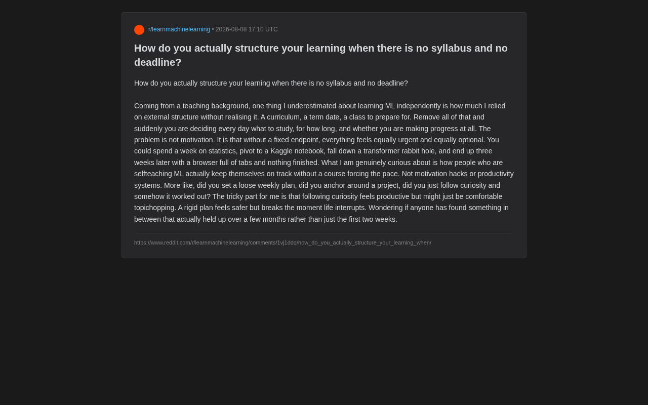 自学机器学习如何保持进度?以项目为锚点的中间路径