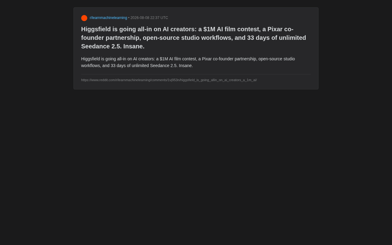 Higgsfield's Million-Dollar AI Film Contest and Open-Source Workflow: A Deep Dive
