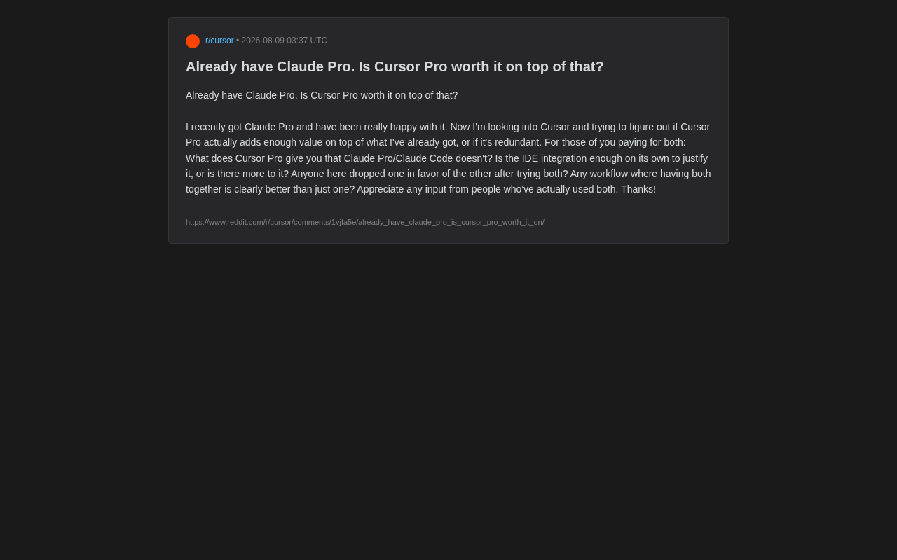 已有Claude Pro还需要Cursor Pro吗?深度对比与选购建议