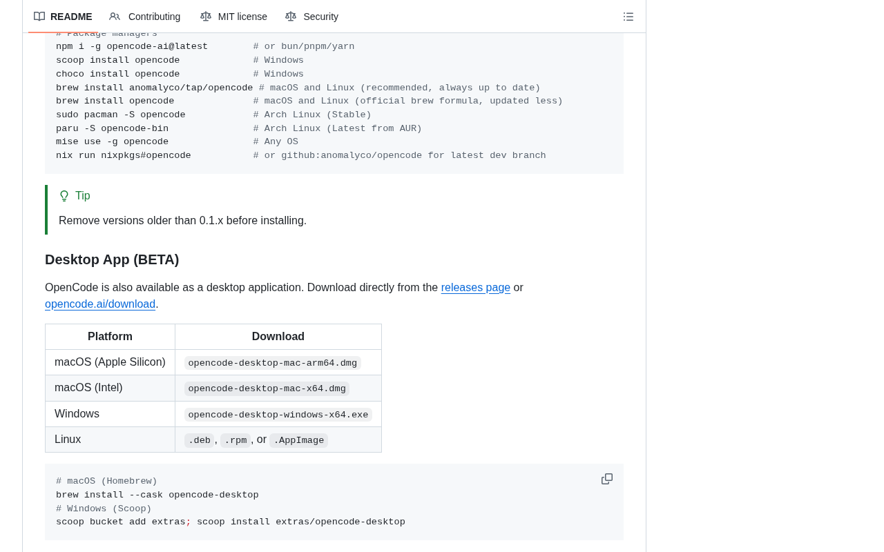 OpenCode project details