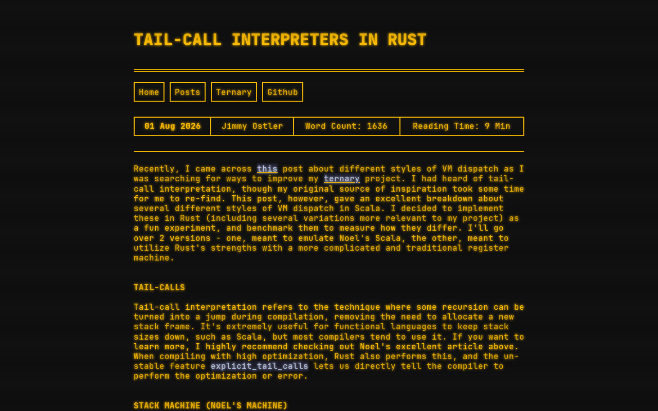 Tail-Call Interpreters: A New Approach to Building High-Performance Bytecode Interpreters in Rust