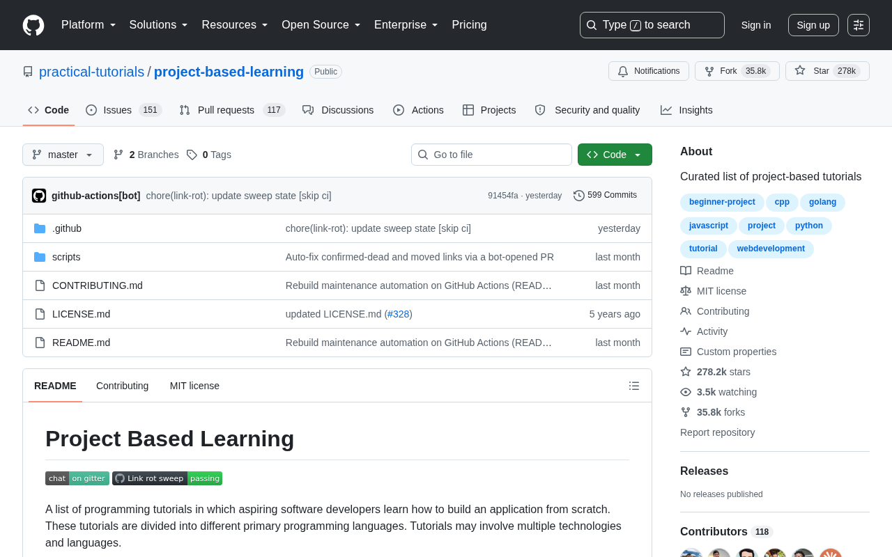 278K Stars: The Ultimate Project-Based Learning Repository Every Developer Should Know
