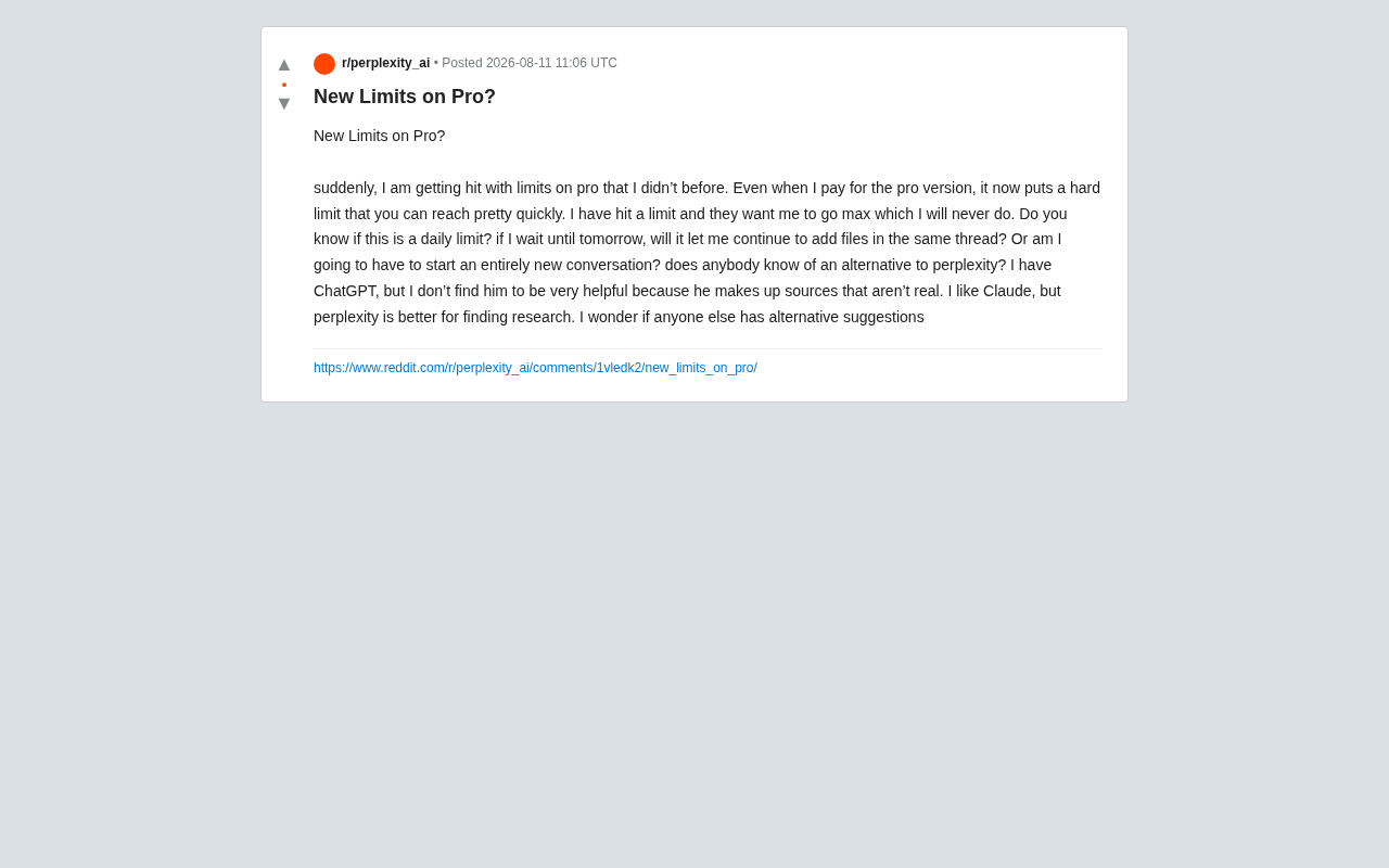 reddit source: New Limits on Pro?