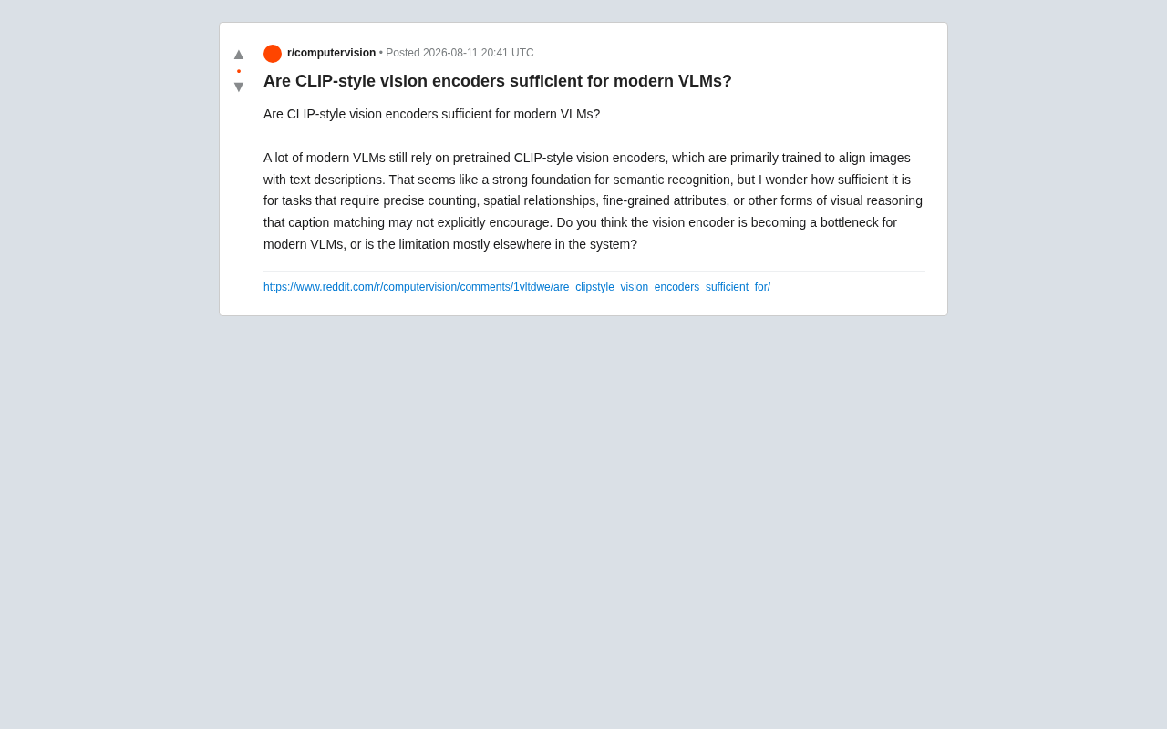 Is the CLIP Vision Encoder Becoming a Bottleneck for VLMs? The Multimodal Architecture Debate