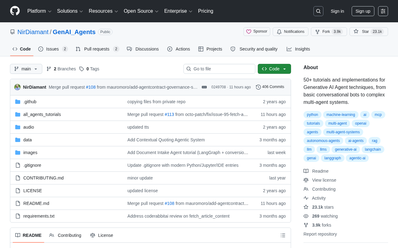 GenAI_Agents: An Open-Source Treasure Trove of 50+ AI Agent Development Tutorials