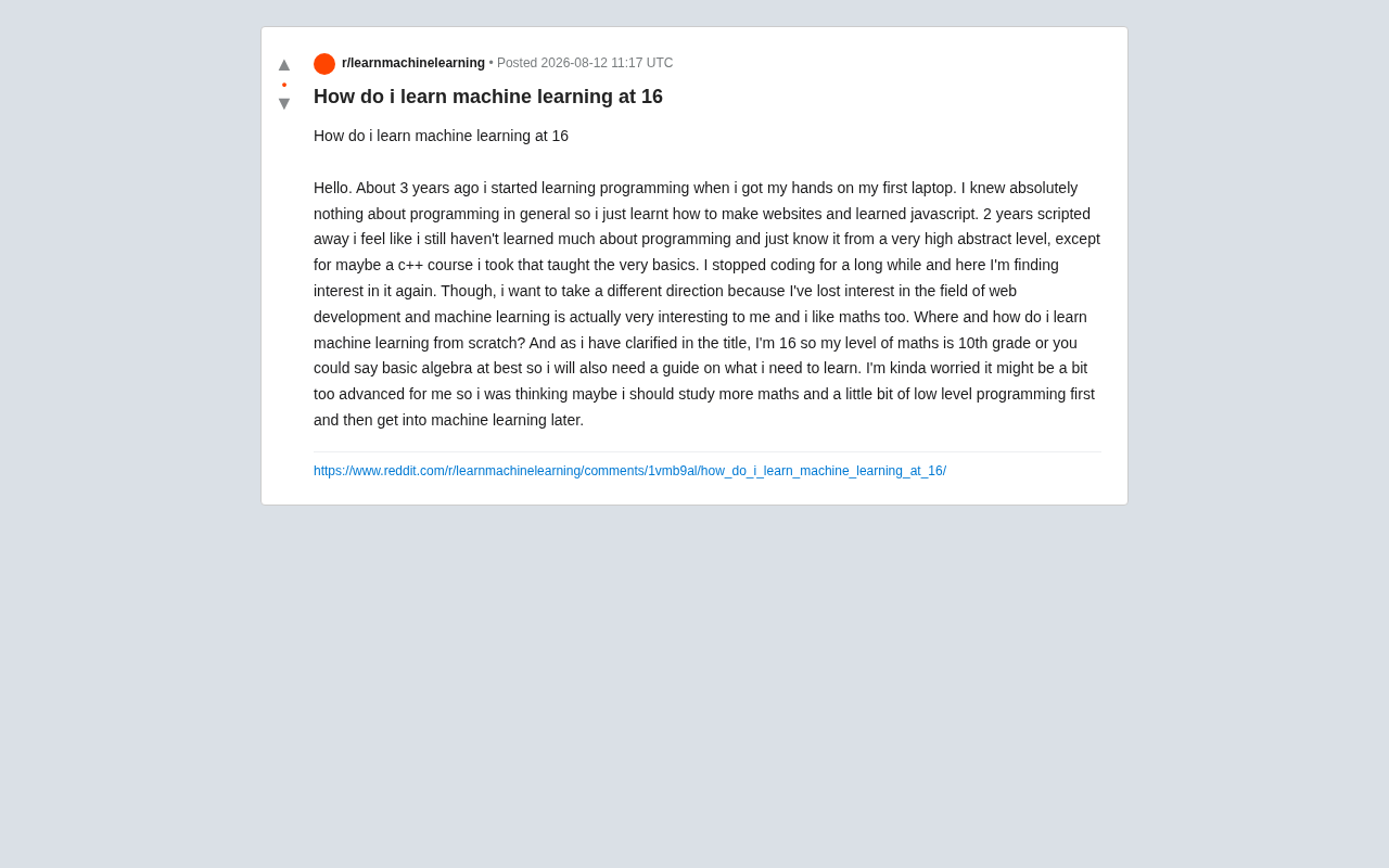 Learning Machine Learning at 16 with No Background: A Complete Learning Path and Practical Advice