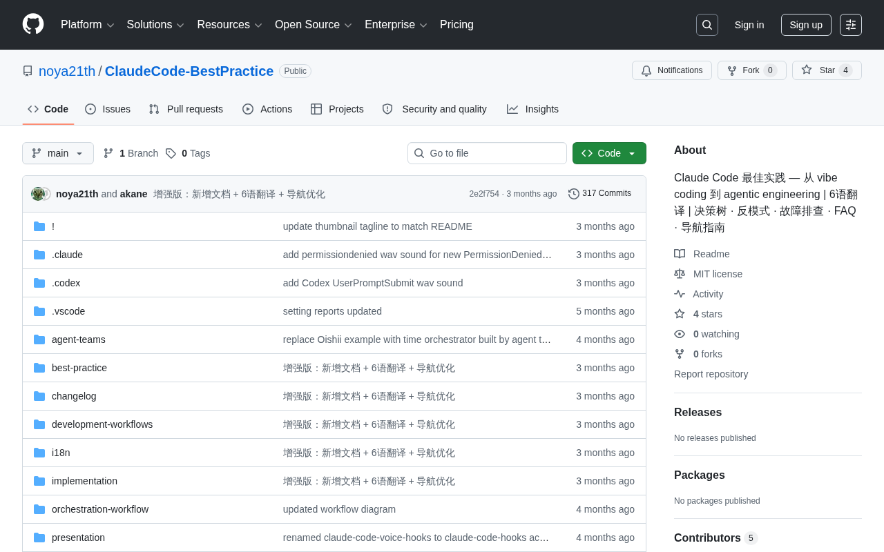 Claude Code Best Practices project homepage