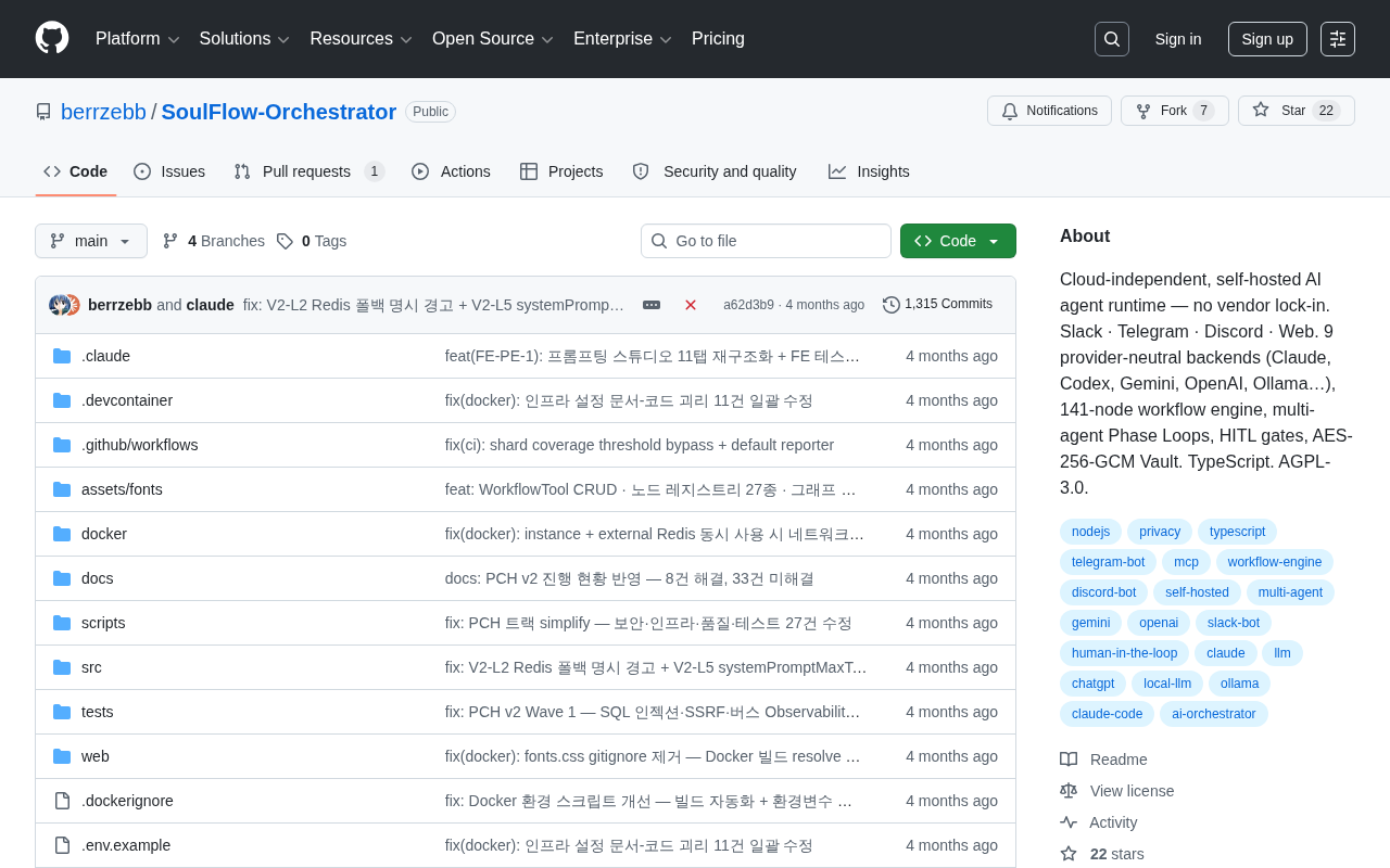 SoulFlow-Orchestrator: A Self-Hosted, Vendor-Lock-In-Free AI Agent Runtime