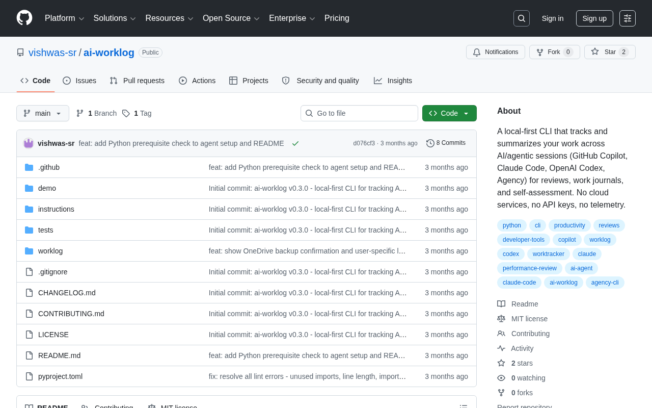 ai-worklog project page