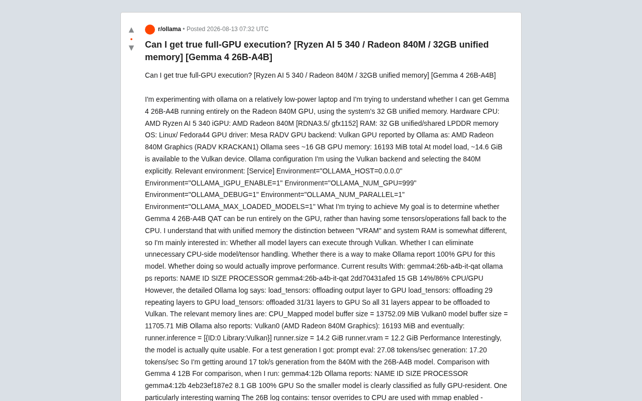 AMD核显跑26B大模型实测:统一内存架构下全GPU推理与mmap优化指南