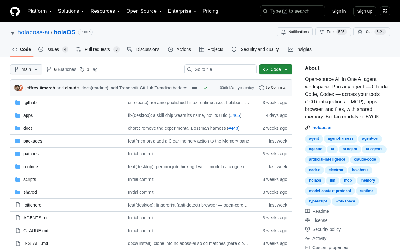 holaOS: Open-Source AI Agent Unified Workspace Integrating 100+ Tools with Shared Memory