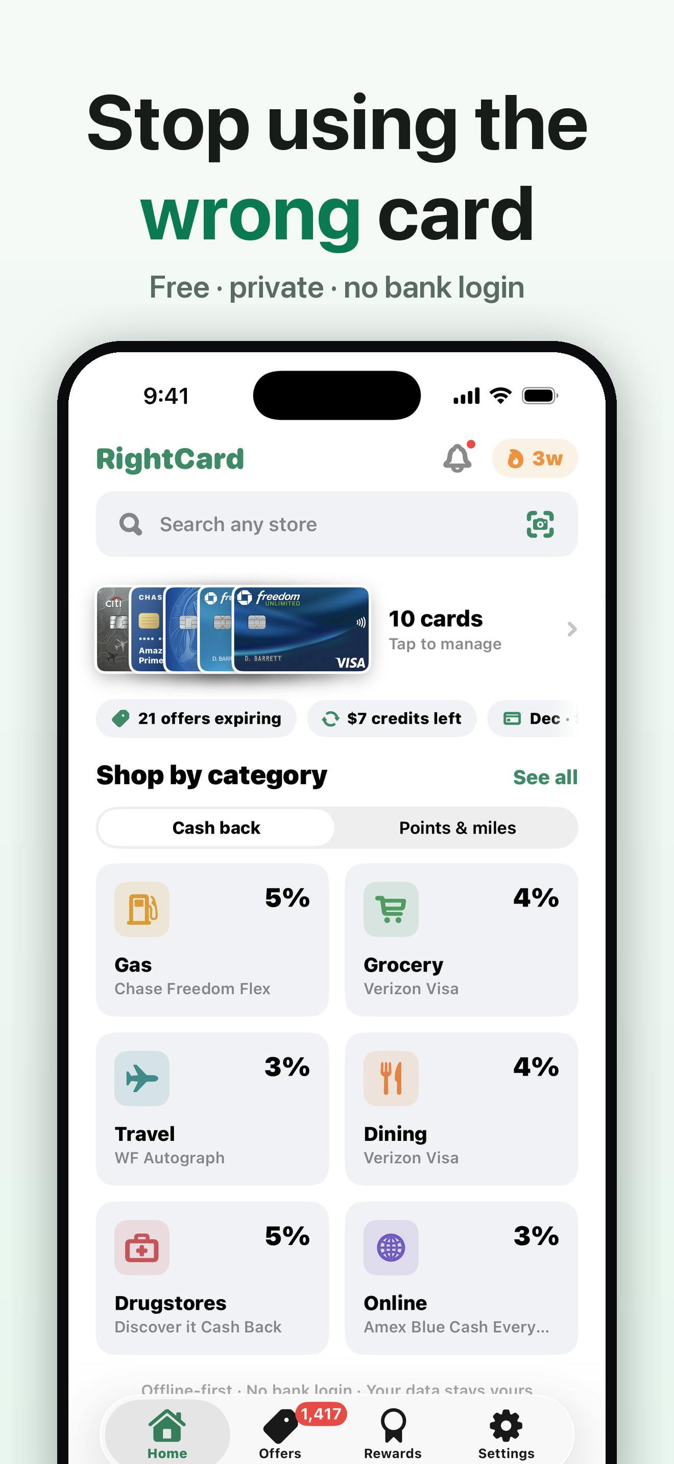 RightCard: A Cashback Optimization Assistant That Doesn't Require Bank Login