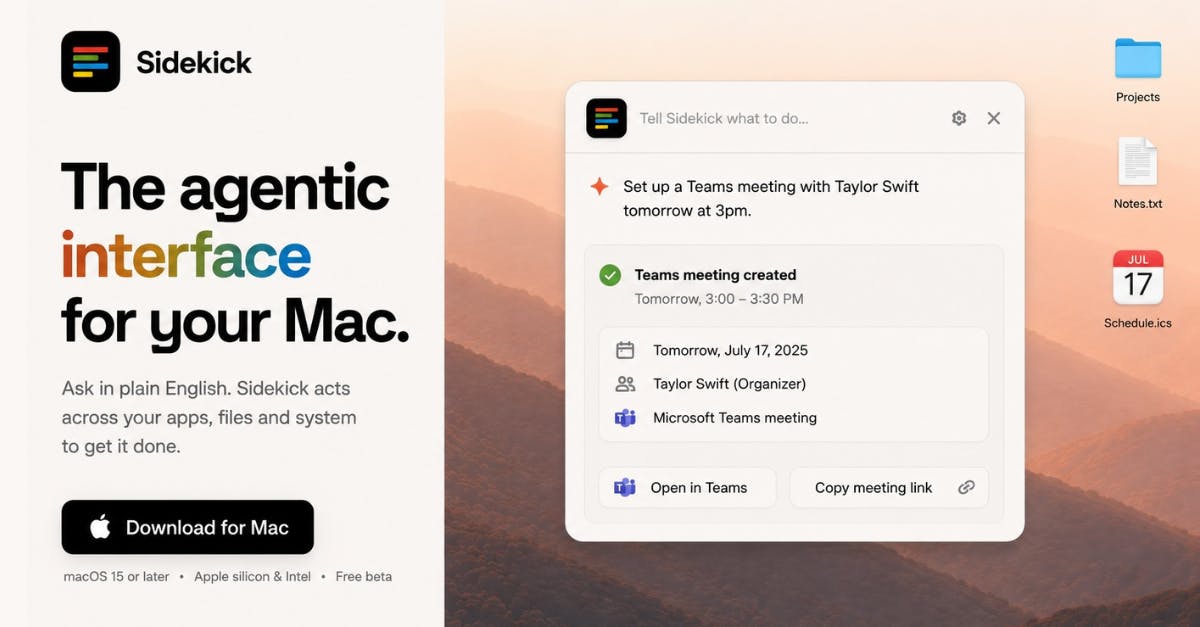 Sidekick:Mac上的Agentic Interface智能代理层深度解析
