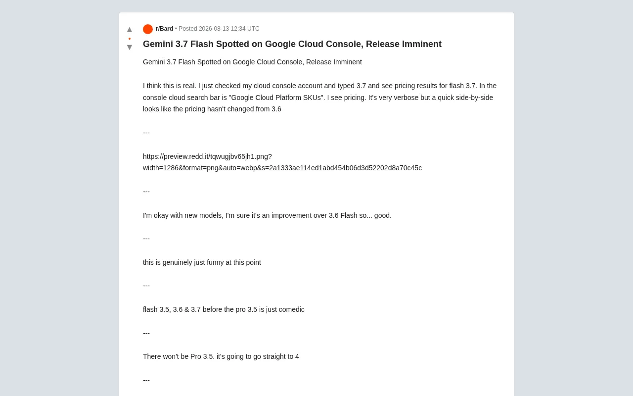 Gemini 3.7 Flash现身Google Cloud控制台,发布在即?