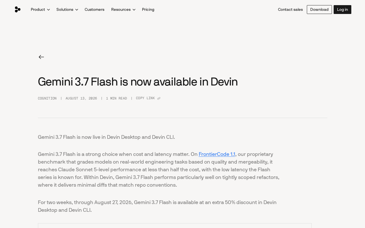 Gemini 3.7 Flash Lands on Devin: Challenging Claude Sonnet 5 at Half the Cost