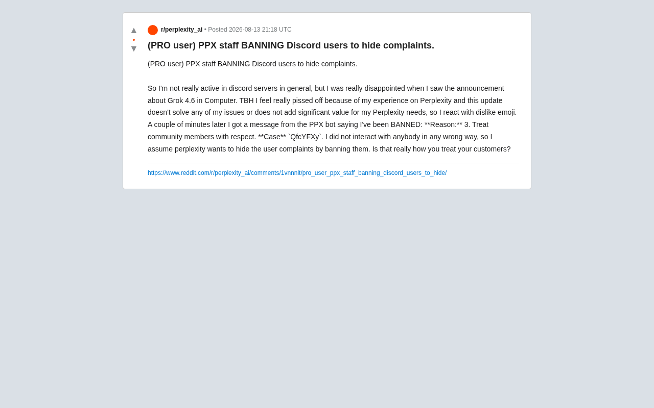 Perplexity Banning Users for Negative Reactions? Discord Community Management Sparks Controversy