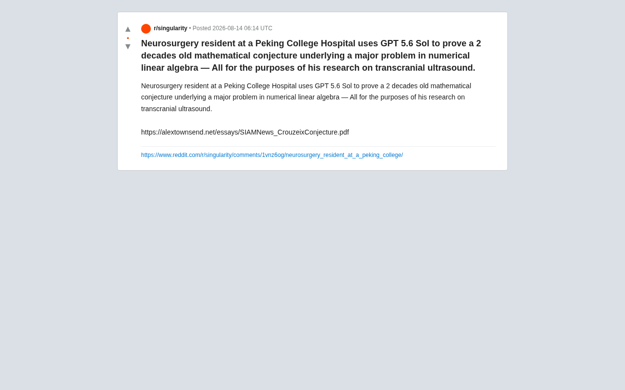 AI-Assisted Proof of Crouzeix's Conjecture: A Doctor Uses GPT to Crack a 20-Year-Old Math Problem